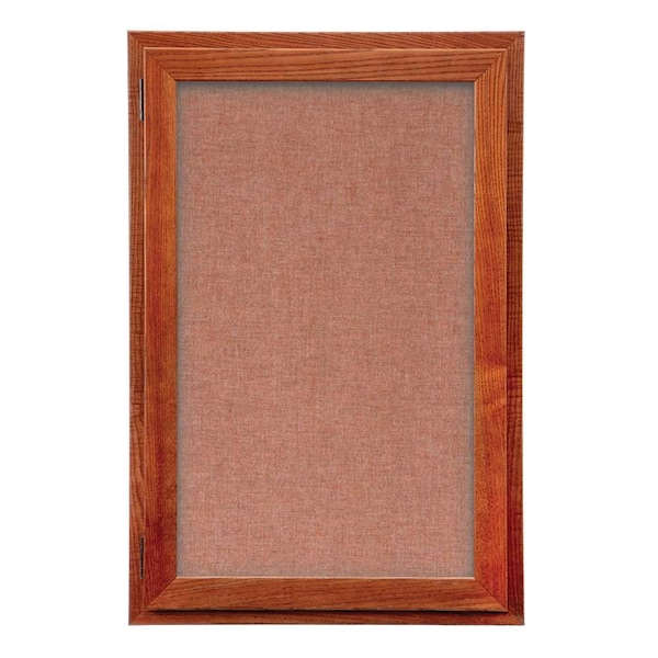United Visual Products Outdoor Enclosed Combo Board, 42"x32", Satin Frame/Burgundy & Cork UVCB4232OD-BURGUN-CORK - main